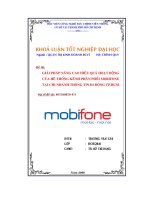 Giải pháp nâng cao hiệu quả hoạt động của hệ thống kênh phân phối mobifone tại chi nhánh thông tin di động TP hồ chí minh