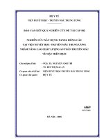 Nghiên cứu xây dựng panel hồng cầu tại viện huyết học truyền máu trung ương nhằm nâng cao chất lượng an toàn truyền máu về mặt miễn dịch