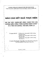 Xây dựng Mô hình canh tác lúa nương bền vững trên nương định canh ở 3 tỉnh Hà Giang, Yên Bái, Sơn La