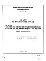 Tác động của luật tục tới quản lý xã hội ở các dân tộc vùng núi phía bắc