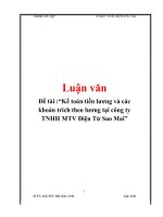 Kế toán tiền lương và các khoản trích theo lương tại công ty TNHH một thành viên Điện Tử Sao Mai
