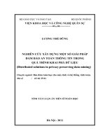 tóm tắt luận án  nghiên cứu xây dựng một số giải pháp đảm bảo an toàn thông tin trong quá trình khai phá dữ liệu