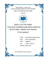 Ứng dụng mô hình SABR trong định giá quyền chọn, phòng ngừa rủi ro, tỷ số GREEKS