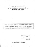 Luận cứ khoa học về nội dung và tổ chức của công tác kiểm tra,thanh tra giá trong nền kinh tế thị trườn ở Việt Nam