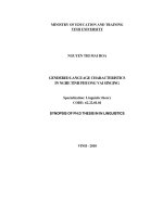Đặc điểm ngôn ngữ giới tính trong hát phường vải nghệ tĩnh tóm tắt bản tiếng anh