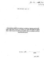 Tình hình nhiễm GIARDIA LAMBDIA trong độ tuổi nhà trẻ mẫu giáo tại một số điểm ở miền bắc việt nam và kết quả điều trị G.NAMBLIA bằng METRONIDAZOL