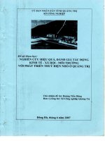 Nghiên cứu hiệu quả, đánh giá tác động kinh tế xã hội môi trường với phát triển thủy điện nhỏ ở Quảng Trị