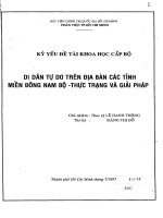 Di dân tự do trên địa bản các tỉnh đông nam bộ , thực trạng và giải pháp