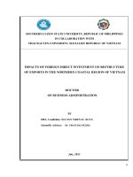 impacts of foreign direct investment onrestructure of exports in the northerncoastal region of vietnam