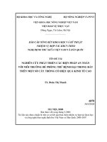 Nghiên cứu phát triển các biện pháp an toàn với môi trường để phòng trừ bệnh hại trong đất trên một số cây trồng có hiệu quả kinh tế cao