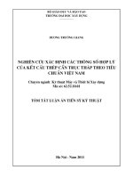 tóm tắt luận án nghiên cứu xác định các thông số hợp lý của kết cấu thép cần trục tháp theo tiêu chuẩn việt nam