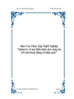 Quản lý và tạo điều kiện cho công tác kế toán hoạt động có hiệu quả