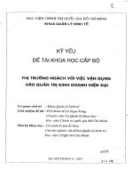 Thị trường ngách với việc vận dụng vào quản trị kinh doanh hiện đại