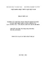 tóm tắt luận án tiến sĩ nghiên cứu phương pháp tính ổn định mái dốc có xét đến điều kiện tương thích của lực tương tác   ứng dụng cho xây dựng đê biển