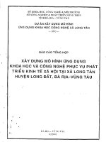 Xây dựng Mô hình ứng dụng tiến bộ khoa học và công nghệ phục vụ phát triển kinh tế xã hội tại xã Long Tân huyện Long Đất, Bà Rịa Vũng Tàu
