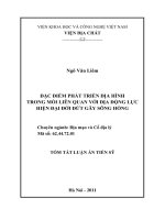 tóm tắt luận án tiến sĩ đặc điểm phát triển địa hình trong mối liên quan với địa động lực hiện đại đới đứt gãy sông hồng
