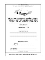 sàng kiến sử dụng phương pháp chặn để giải một số bài toán số học trang các kỳ thi học sinh giỏi