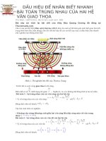 DẤU HIỆU ĐỂ NHÂN BIẾT NHANH BÀI TOÁN TRÙNG NHAU CỦA HAI HỆ VÂN GIAO THOA  CỦA THẦY ĐẬU QUANG DƯƠNG