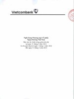 ngân hàng thương mại cổ phần ngoại thương việt nam báo cáo tài chính riêng giữa niên độ tại 31 tháng 3 năm 2014 và cho giai đoạn từ 1 tháng 1 năm 2014 đến 31 tháng 3 năm 2014