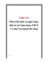 Phát triển dịch vụ ngân hàng điện tử tại Ngân hàng Thương mại cổ phần Á Châu Chi nhánh Đà Nẵng