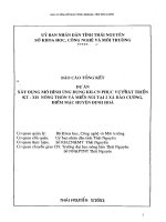 Xây dựng mô hình ứng dụng khoa học công nghê phục vụ phát triển kinh tế xã hội nông thôn và miền núi tại hai xã Bảo Cường, Điểm Mặc Huyện Đình Hóa