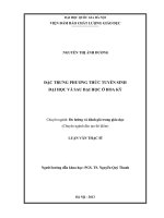 đặc trưng phương thức tuyển sinh đại học và sau đại học ở hoa kỳ