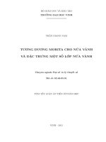 tóm tắt luận án tương đương morita cho nửa vành và đặc trưng một số lớp nửa vành