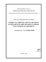 Nghiên cứu thiết kế, chế tạo hệ thống tự động bổ xung khí cho động cơ Diesel tăng áp bằng tua bin khí xả