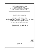 Xây dựng hoàn thiện Grap nội dung dạy học hóa học và bước đầu ứng dụng tin học trong dạy hóa học bằng Grap ở trường phổ thông 2005 2007