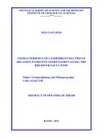 Đặc điểm phát triển địa hình trong mối liên quan với địa động lực hiện đại đới đứt gãy sông hồng bản tóm tắt tiếng anh