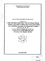 Một số biện pháp đặc thù quan trọng nhằm nâng cao chất lượng đào tạo giáo viên