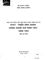 Phát triển sử dụng công nghệ khí sinh học