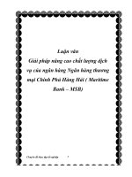 Giải pháp nâng cao chất lượng dịch vụ của ngân hàng Ngân hàng thương mại Chính Phủ Hàng Hải