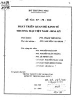 Phát triển quan hệ kinh tế thương mại Việt Nam Hoa Kỳ