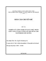 nghiên cứu công nghệ sản xuất thực phẩm chức năng từ đậu tương lên men dùng cho người bệnh tiểu đường