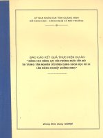 Nâng cao năng lực của phòng nuôi cấy mô tại trung tâm nghiên cứu ứng dụng khoa học và sản xuất nông lâm nghiệp Quảng Ninh