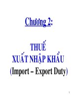 Chương 2: Thuế xuất nhập khẩu