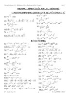 TOÁN HỌC CHUYÊN ĐỀ PHƯƠNG TRÌNH VÀ BẤT PHƯƠNG TRÌNH MŨ LỚP 12