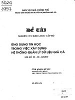 ứng dụng tin học trong việc xây dưng hệ thống quản lý dữ liệu giá cả