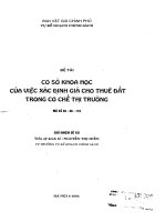 Cơ sở khoa học cho việc xác định giá cho thuê đất trong cơ chế thị trường