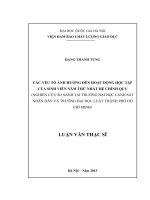 Luận văn thạc sĩ các yếu tố ảnh hƣởng đến hoạt động học tập của sinh viên năm thứ nhất hệ chính quy