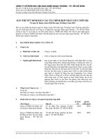 công ty cổ phần kho vận giao nhận ngoại thương tp hồ chí minh thuyết minh báo cáo tài chính hợp nhất giữa niên độ từ 1 tháng 4 đến 30 tháng 9 năm 2010