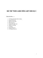 thảo luận hợp đồng và bồi thường thiệt hại ngoài hợp đồng bài tập thảo luận thứ 2