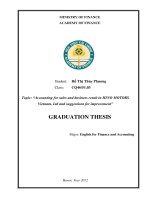 accounting for sales and business result in hino motors vietnam, ltd and suggestions for improvement