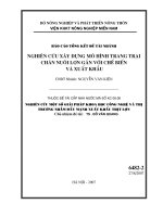 Nghiên cứu xây dựng mô hình trang trại chăn nuôi lợn gắn với chế biến và xuất khẩu
