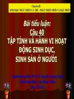 tập tính và hành vi hoạt động sinh dục, sinh sản ở người