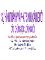 sự hình thành và phát sinh loài người các chủng tộc loài người