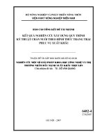 Kết quả nghiên cứu xây dựng quy trình kỹ thuật chăn nuôi theo hình thức trang trại phục vụ xuất khẩu
