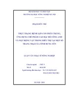 thực trạng bệnh lợn con phân trắng, ứng dụng chế phẩm cao đặc bồ công anh và mật động vật trong điều trị tại một số trang trại của tỉnh hưng yên