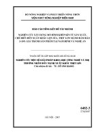 Nghiên cứu xây dựng mô hình khép kín từ sản xuất, chế biến đến xuất khẩu lợn sữa, thịt lợn mảnh đảm bảo 5 đến 10 giá thành sản phẩm tại Nam Định và Nghệ An